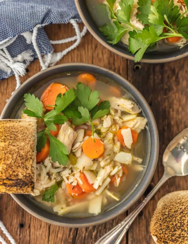 HOMEMADE CHICKEN NOODLE SOUP is the ultimate comfort food! This easy chicken noodle soup recipe is made right in your kitchen, and it tastes like home. Learning how to make chicken noodle soup is simple!