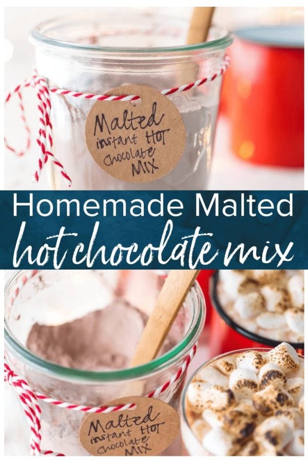 Hot Chocolate Mix is so easy to make at home, you'll never buy premade mix again! This Malted Hot Chocolate Mix Recipe is the perfect homemade Christmas gift, and it's so easy to use. The added malt flavor in this homemade hot chocolate mix takes it over the top and makes it one of my favorite versions of hot cocoa!