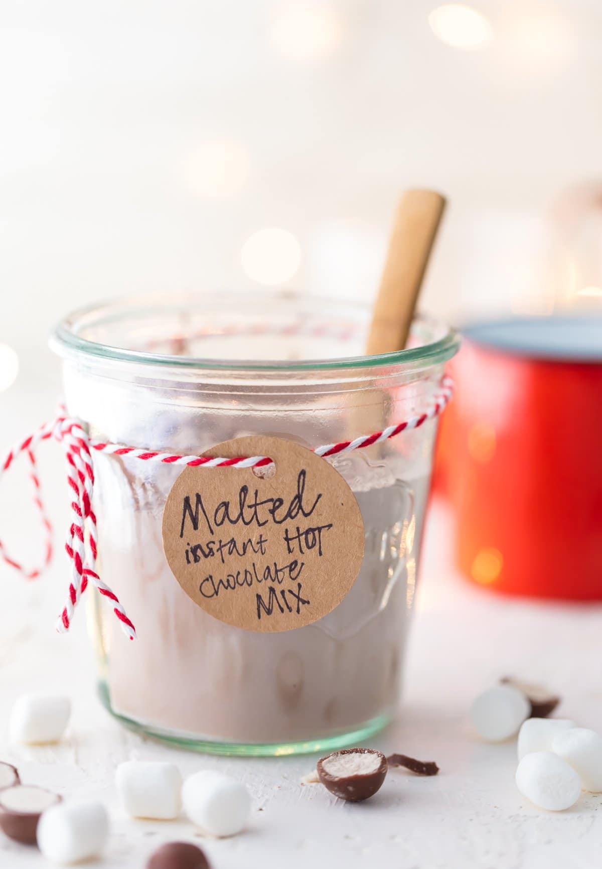 Malted Hot Chocolate Mix in a jar