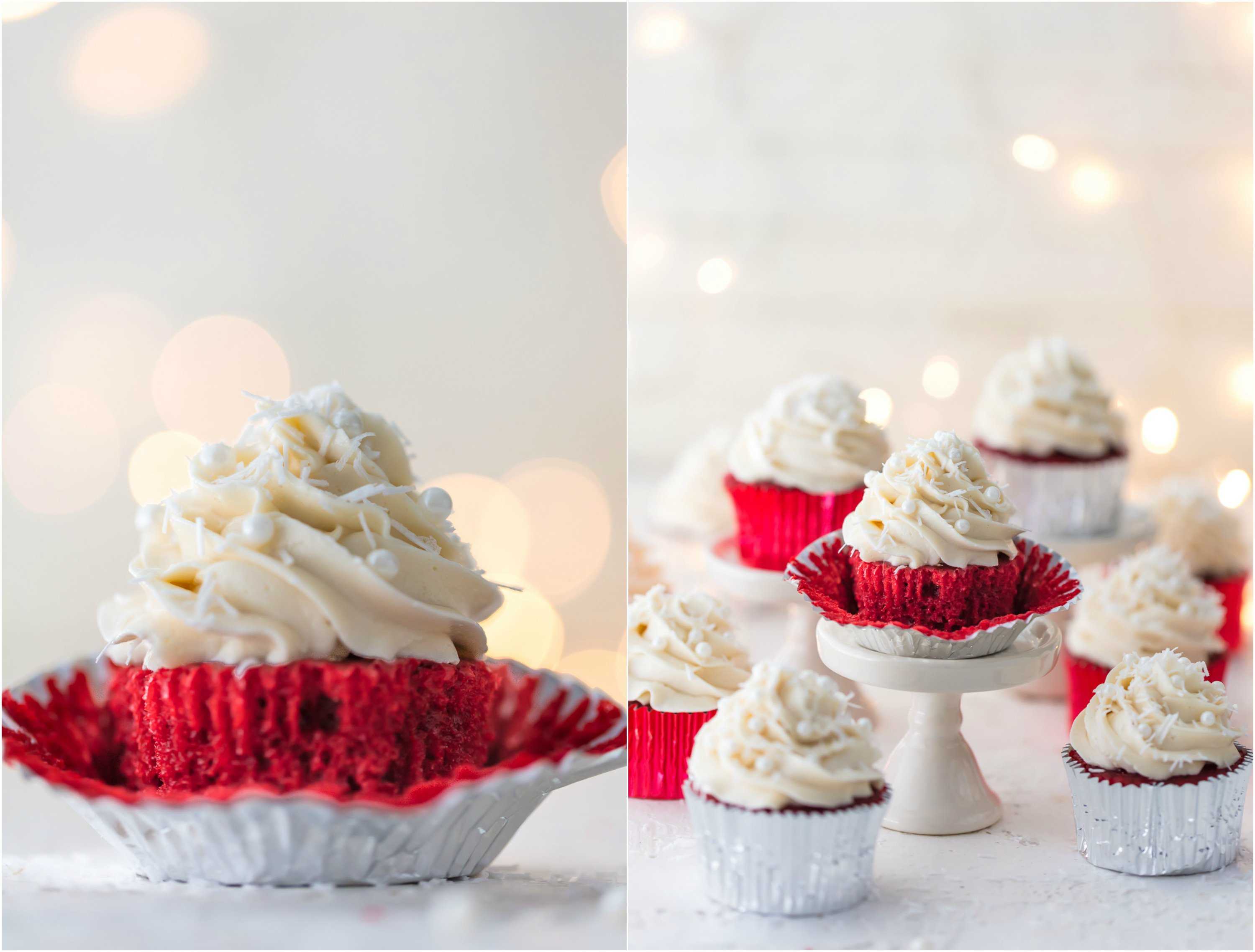 These Red Velvet Cupcakes are the absolute BEST Red Velvet Cupcake Recipe you will ever try. Red Velvet Cake is the ultimate holiday dessert! You haven't lived unless you've tried these classic Red Velvet Cupcakes with the most amazing cream cheese frosting! Classic, delicious, EASY and perfect. With a Red Velvet Cupcake in hand, you're ready for Christmas or Valentine's Day.