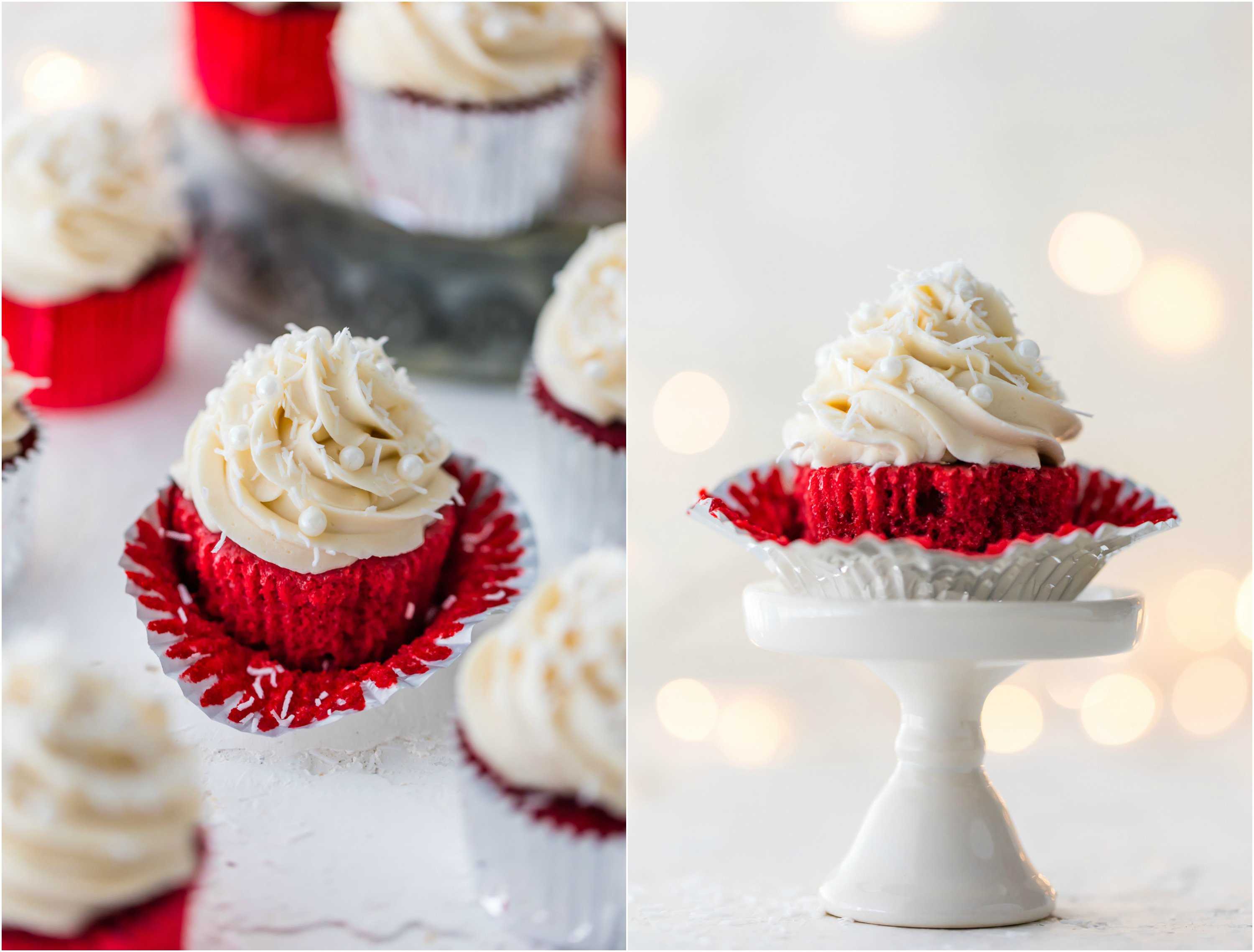 These Red Velvet Cupcakes are the absolute BEST Red Velvet Cupcake Recipe you will ever try. Red Velvet Cake is the ultimate holiday dessert! You haven't lived unless you've tried these classic Red Velvet Cupcakes with the most amazing cream cheese frosting! Classic, delicious, EASY and perfect. With a Red Velvet Cupcake in hand, you're ready for Christmas or Valentine's Day.
