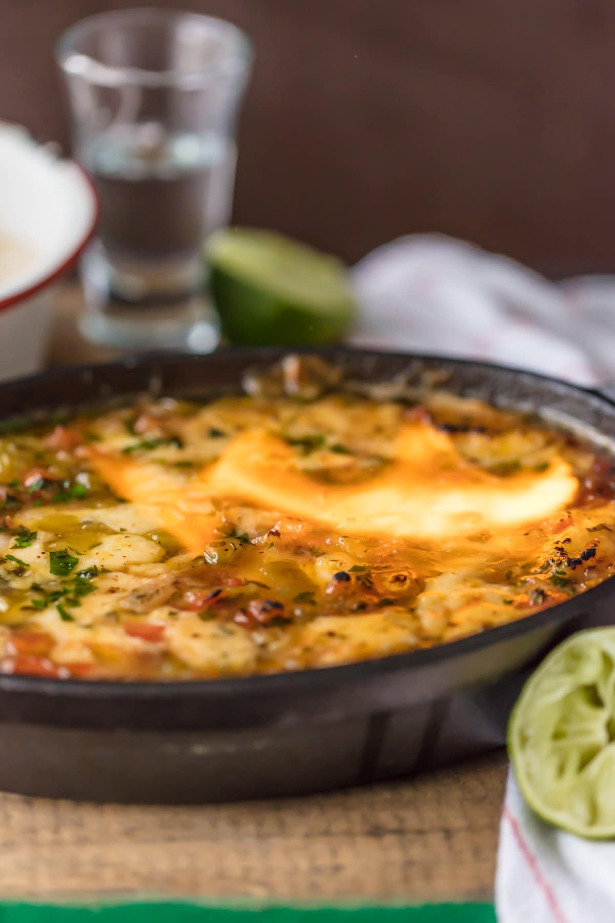 Tequila Lime Flaming Cheese Dip