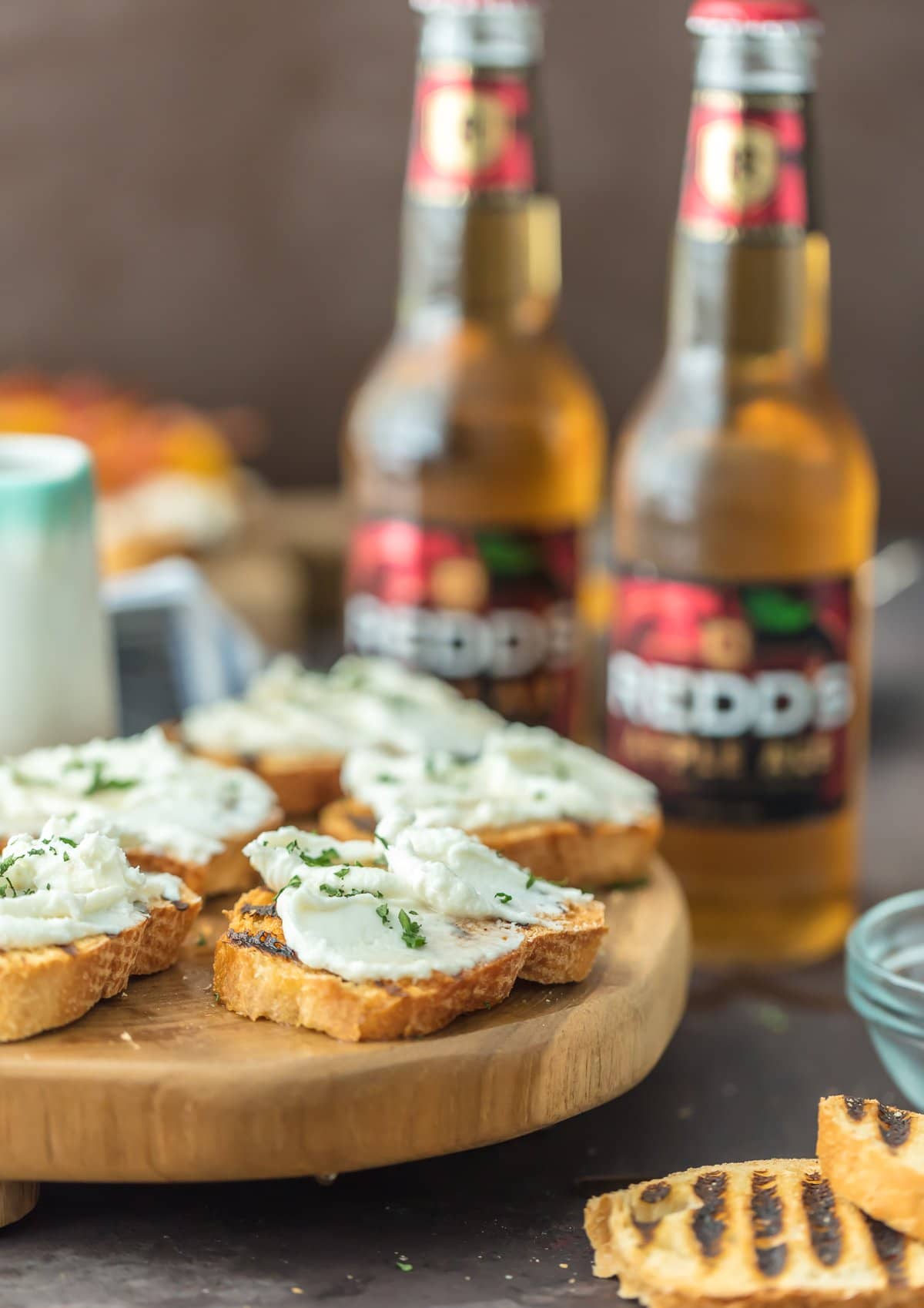 Whipped Goat Cheese Appetizers paired with Apple Ale