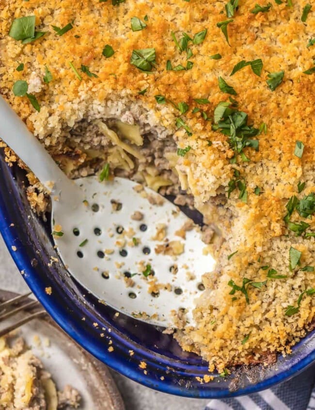 Nothing beats BEEF STROGANOFF CASSEROLE! Such an easy weeknight meal sure to please kids and adults alike! An easy way to make a classic recipe, so yum!