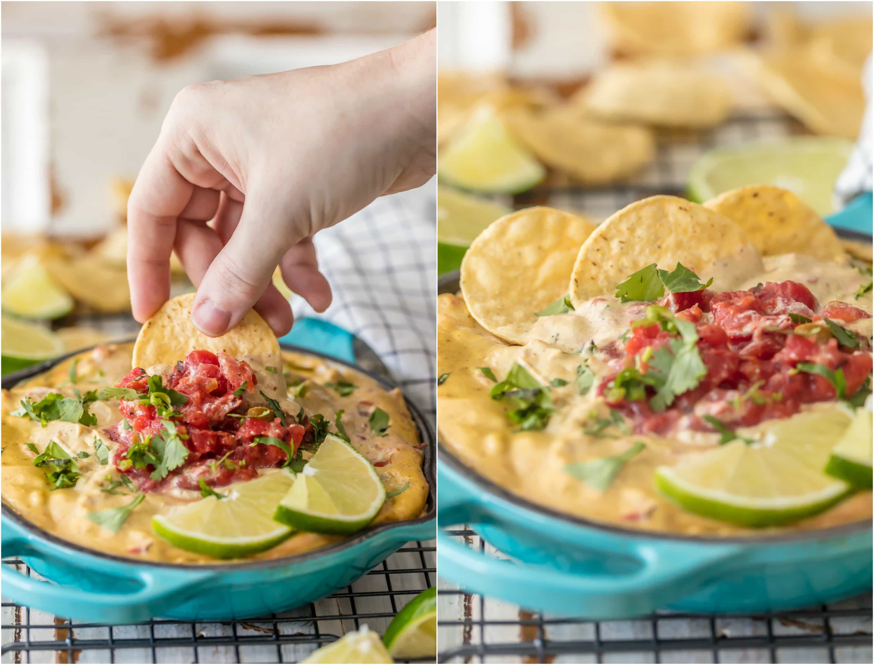 chips and vegan queso dip