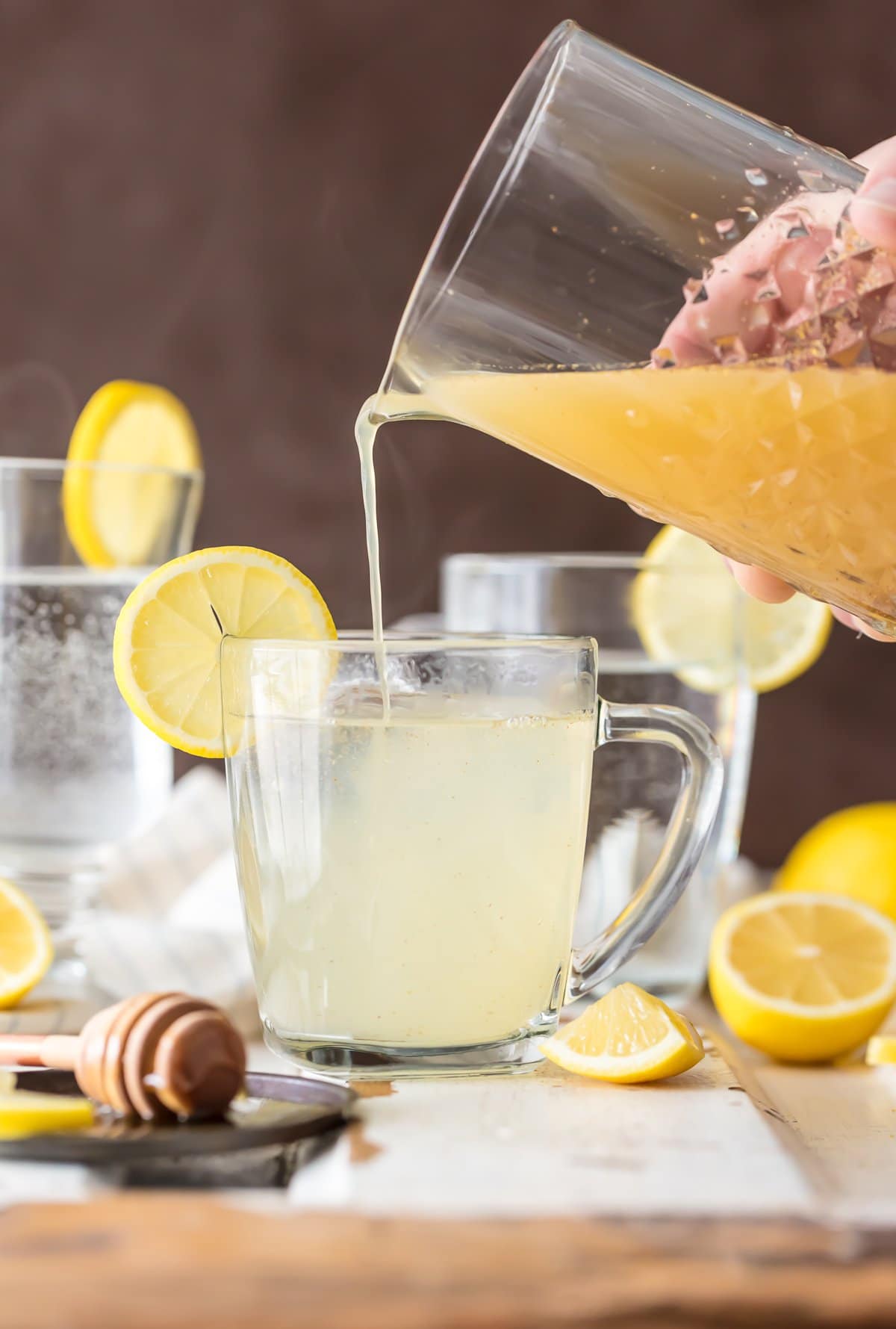 Lemonade Cleanse recipe in clear mugs