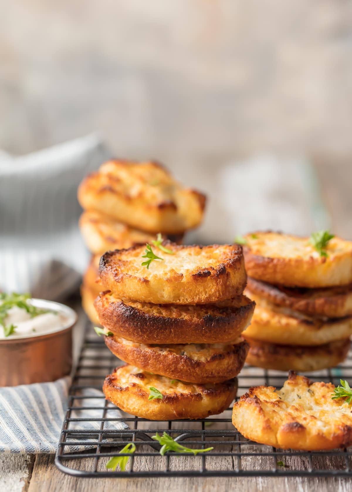 stacked biscuits on a cooling rack