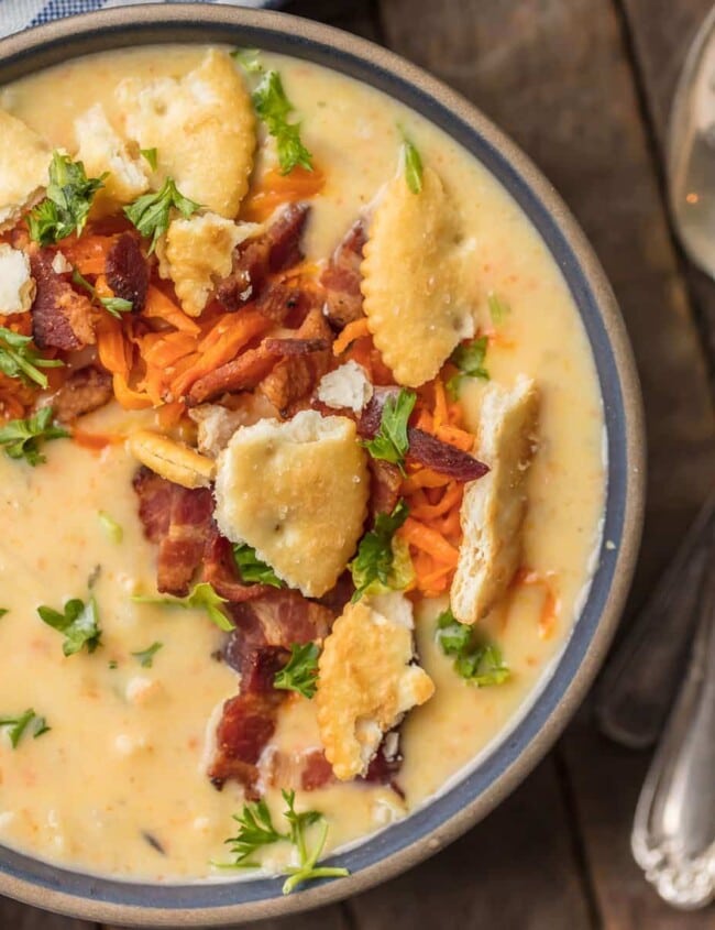Hash Brown Potato Soup, or Potato Cheese Soup is an absolute Winter MUST MAKE! The ultimate comfort food soup made in minutes. This Potato Soup is loaded with cheese and made with frozen hash browns!