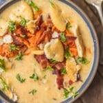 This HASH BROWN POTATO CHEESE SOUP is an absolute Winter MUST MAKE! The ultimate comfort food soup made in minutes. So cheesy and delicious. Topped with sauteed carrots and bacon for extra flavor!