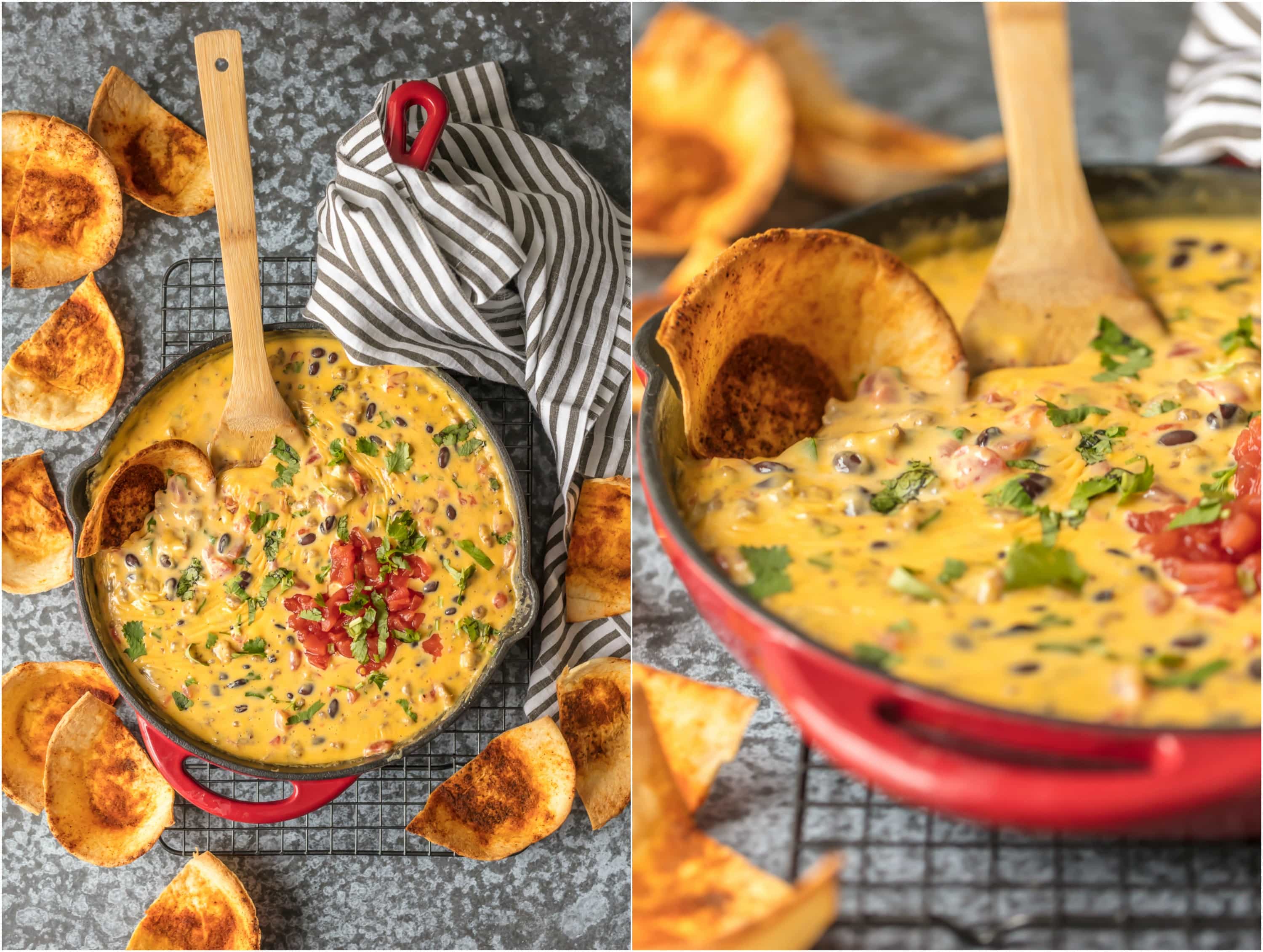 velveeta cheese dip in a skillet