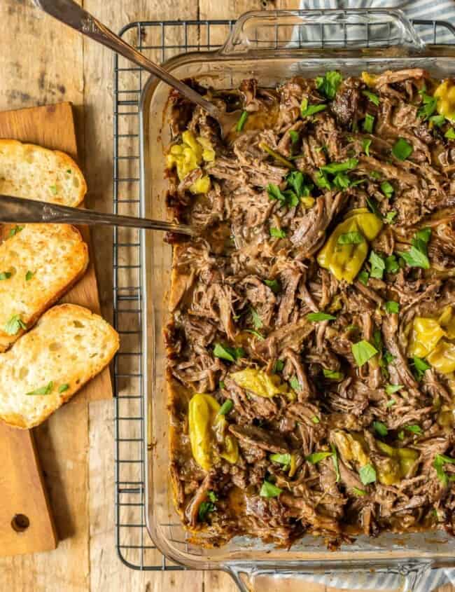 MISSISSIPPI ROAST is the absolute best slow cooker roast beef you will EVER make! This Mississippi Roast Recipe has been made famous throughout the years and is a must make! Mississippi Roast in a crock pot is perfect on its own, for tacos, nachos, sliders, and more! You won't believe the flavor in this slow cooker goodness.
