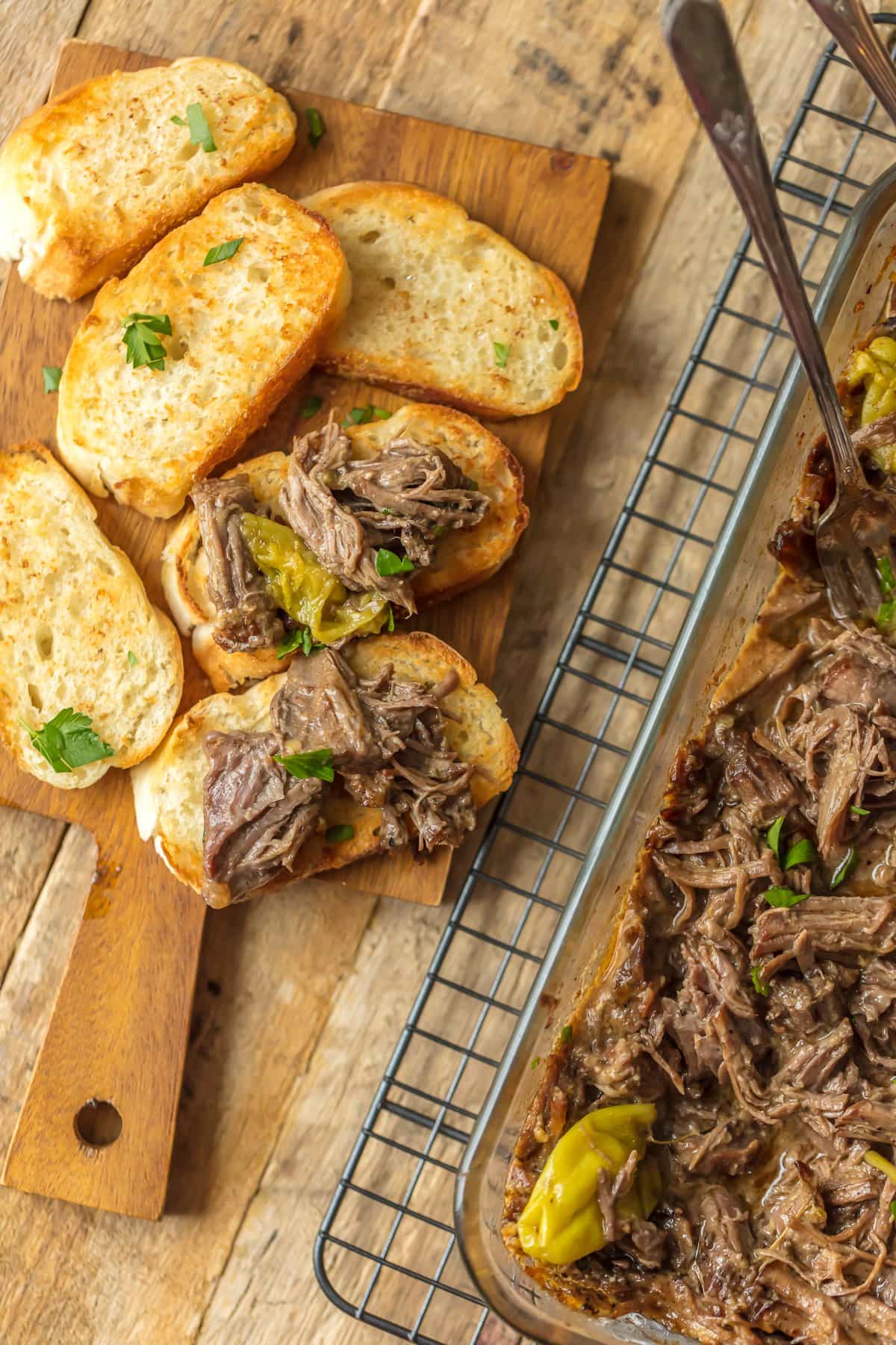 Bread with mississippi roast