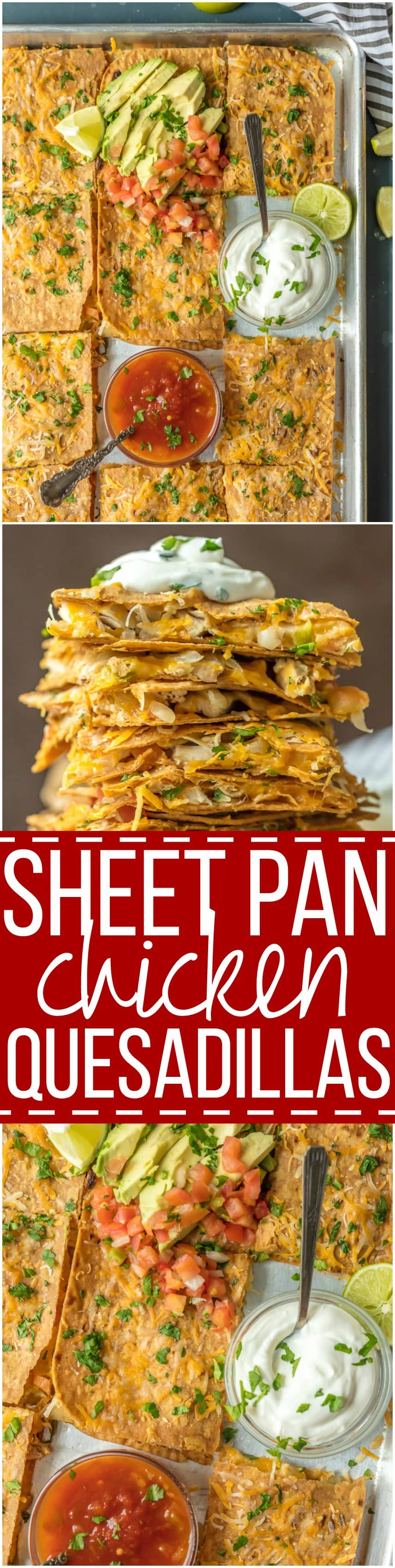 chicken quesadilla recipe for a crowd (sheet pan chicken quesadillas!)