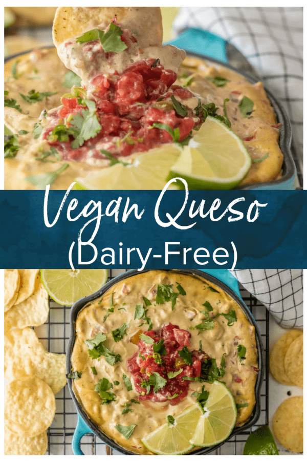 Vegan Queso is our newest obsession! This dairy-free queso recipe is made with cashews, nutritional yeast, spices, spicy tomatoes, and more. It is SO shockingly delicious. You have to give it a try to believe it!