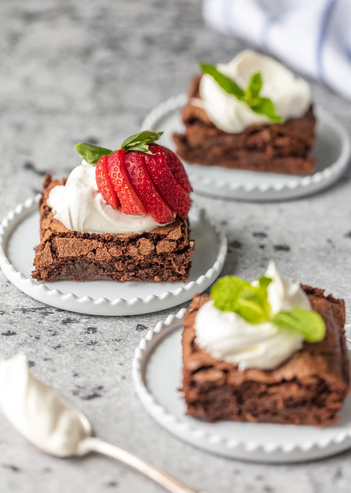 brownies made from scratch on small plates