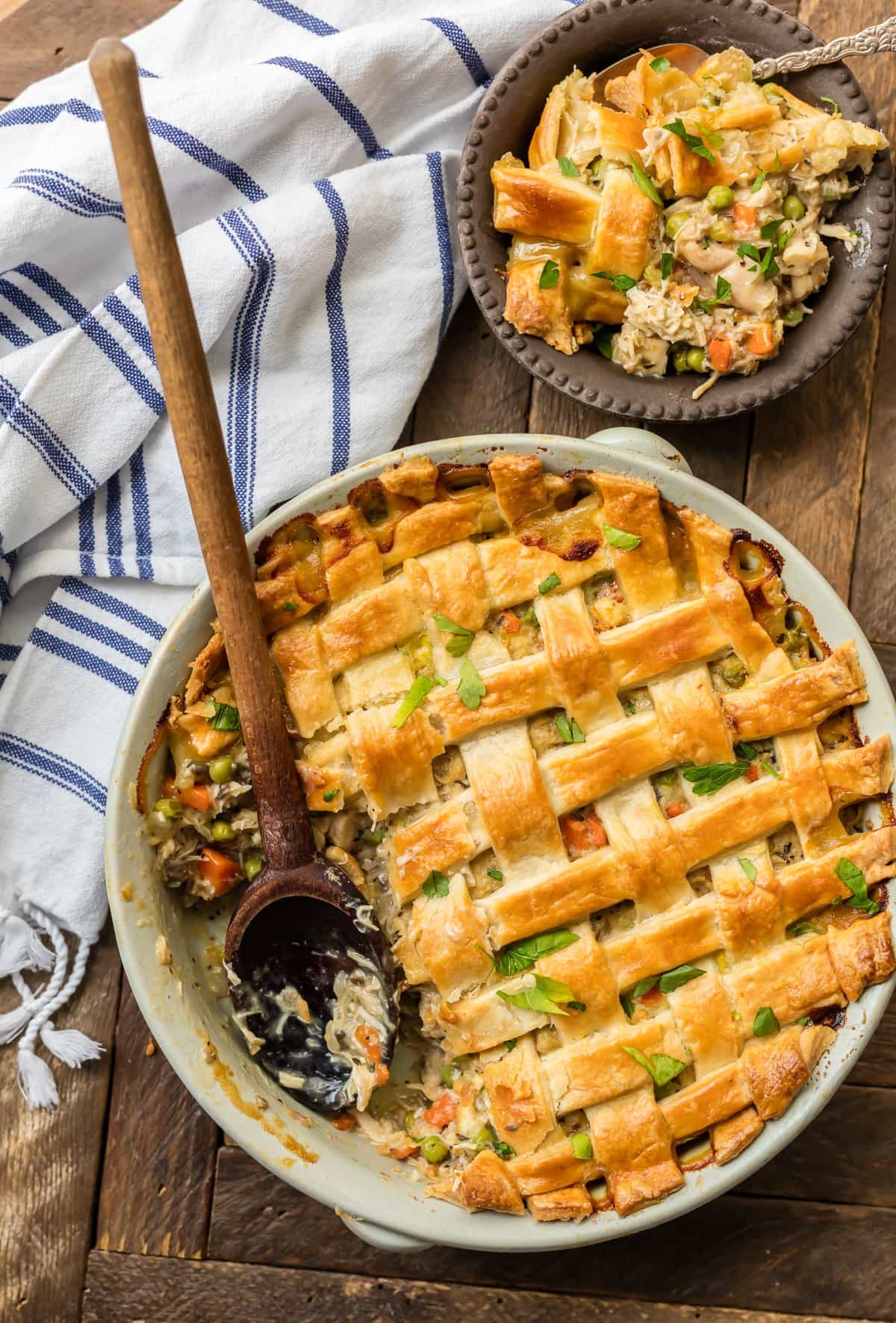 Chicken Pot Pie Casserole with Crescent Roll Dough - Bowl Me Over