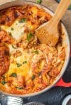 Dutch Oven Lasagna, or Stove Top Lasagna, will blow your mind! You'll never make a fully traditional lasagna recipe again after making this easy stove-top version. We are addicted to this melty, cheesy, and SIMPLE Italian recipe! This One Pot Lasagna is one of the BEST Dutch Oven Recipes we have tried.