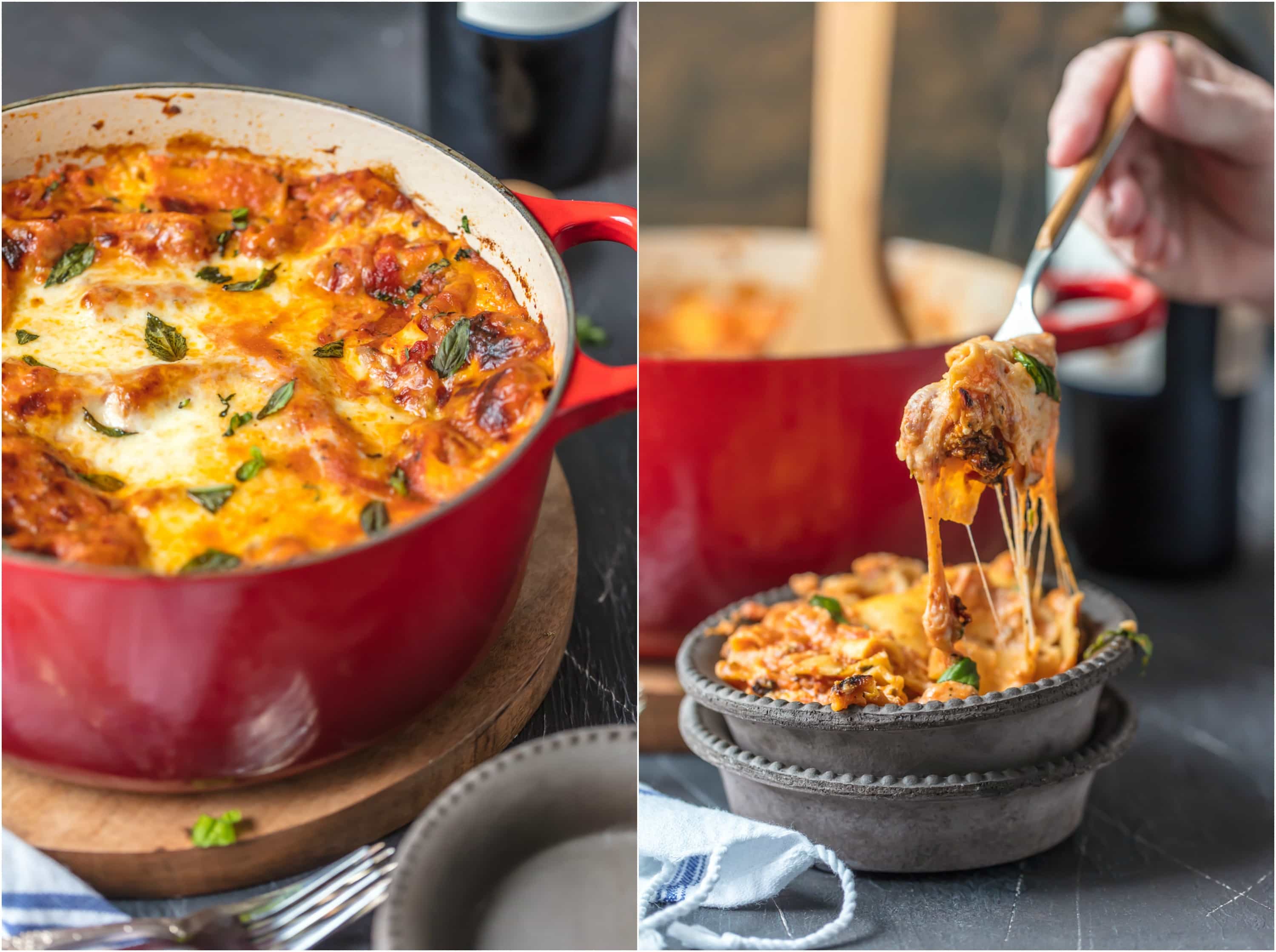 Dutch Oven Lasagna, or Stove Top Lasagna, will blow your mind! You'll never make a fully traditional lasagna recipe again after making this easy stove-top version. We are addicted to this melty, cheesy, and SIMPLE Italian recipe! This One Pot Lasagna is one of the BEST Dutch Oven Recipes we have tried.