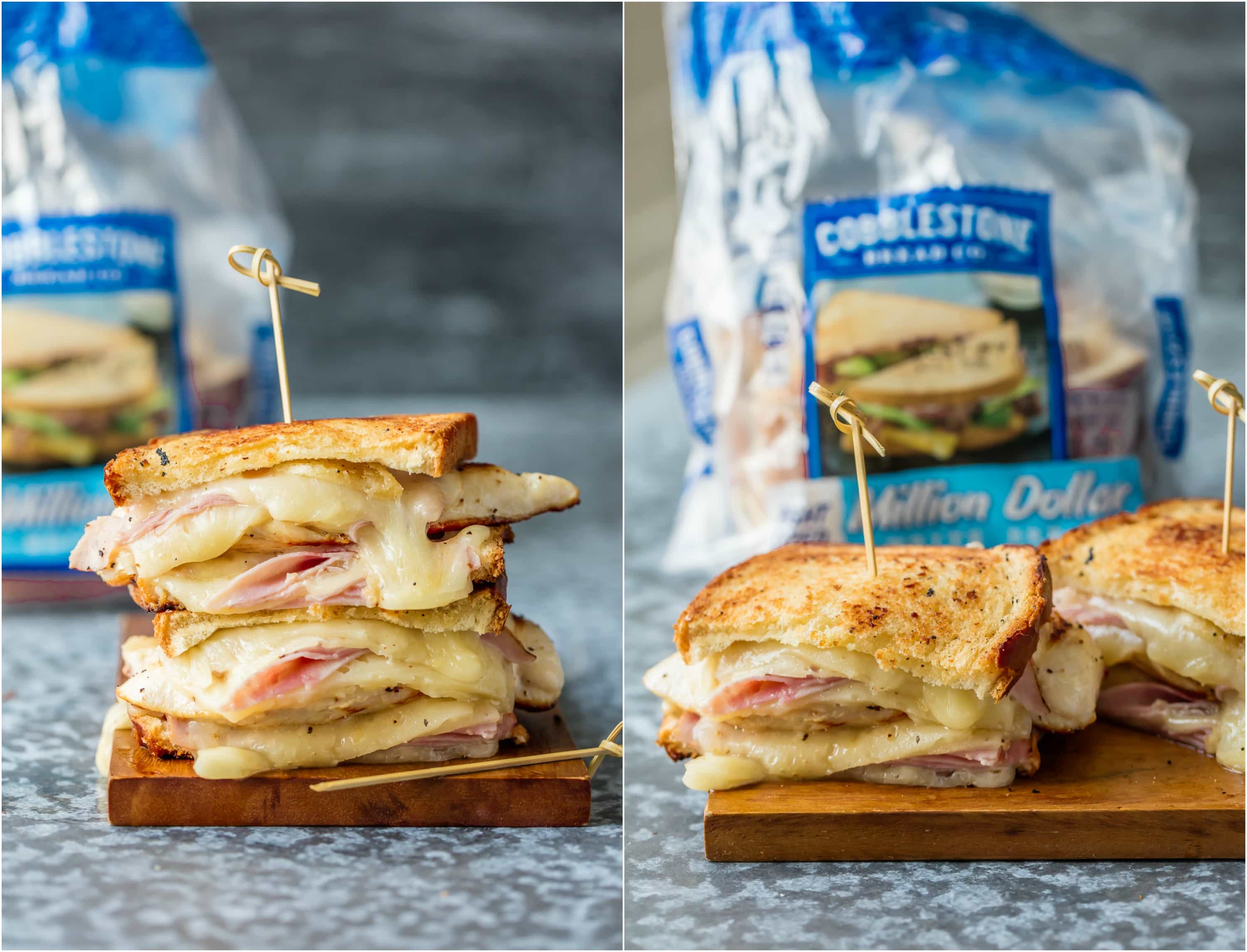 This GRILLED CHICKEN CORDON BLEU SANDWICH is so easy and so full of flavor! Kick your sandwich game up a notch with layers of grilled chicken, creamy swiss, honey ham, and buttered bread.