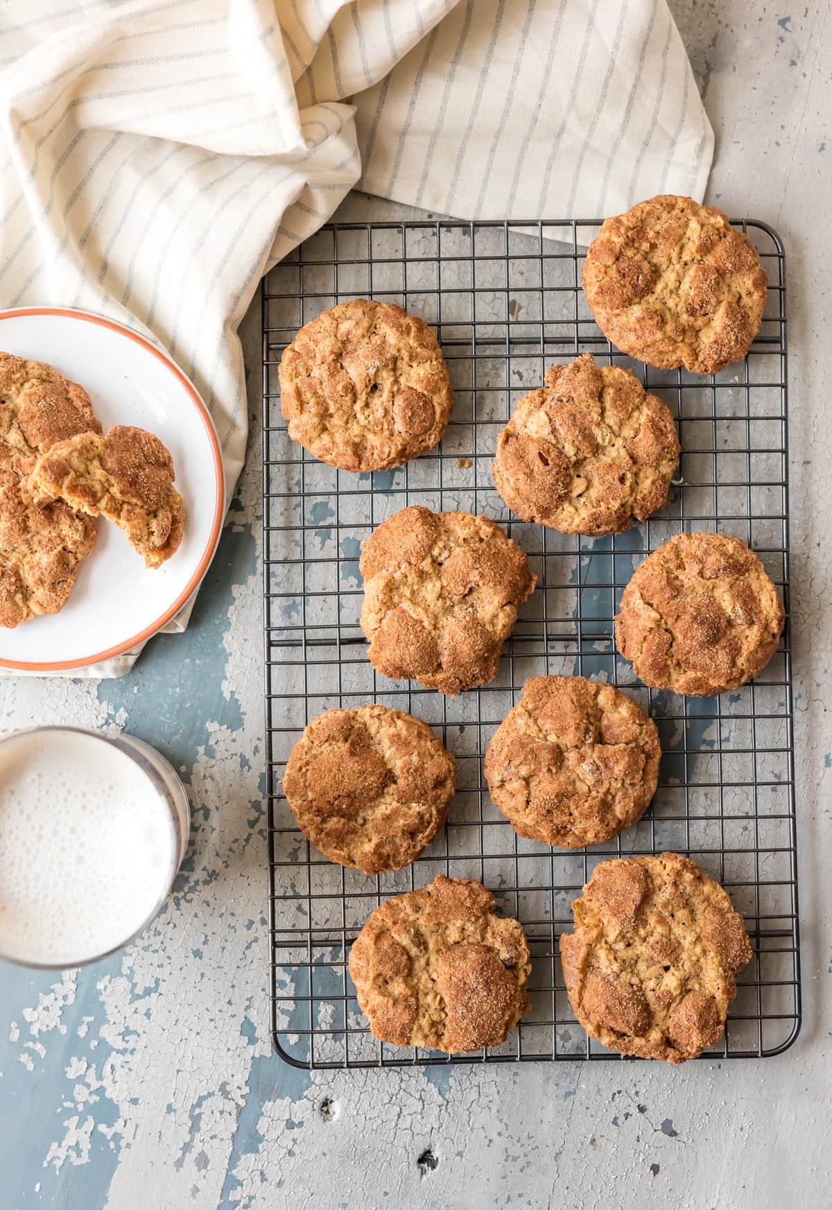 Oatmeal Chocolate Chip Cookies on a cooling rack