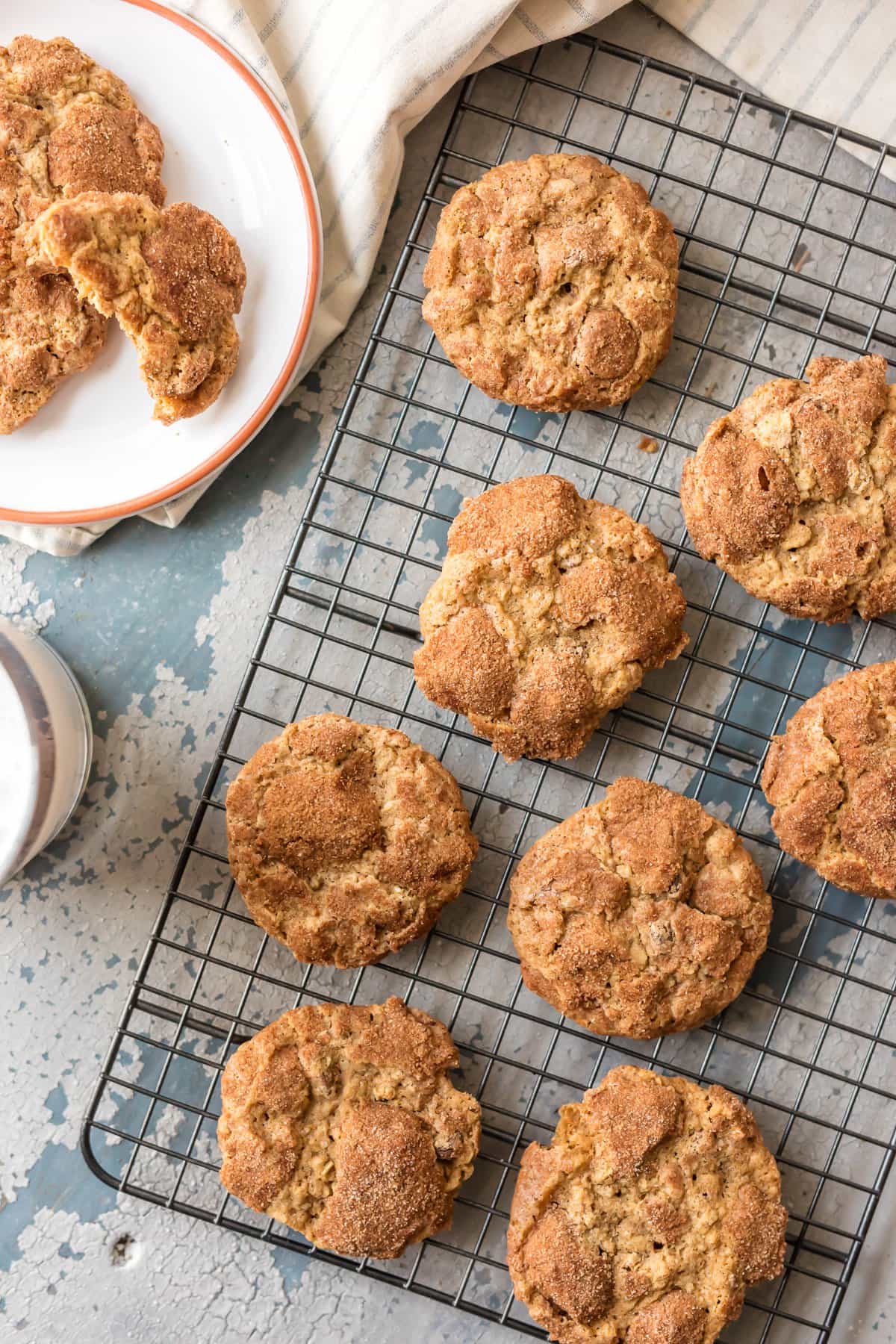 Oatmeal Doozies, cookies on a cooling rack