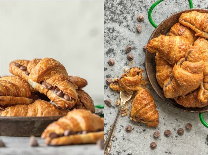 This SHEET PAN CHOCOLATE CROISSANT RECIPE is our favorite way to make a sweet breakfast for a crowd! Such a fun and easy breakfast pastry baked right in your oven.