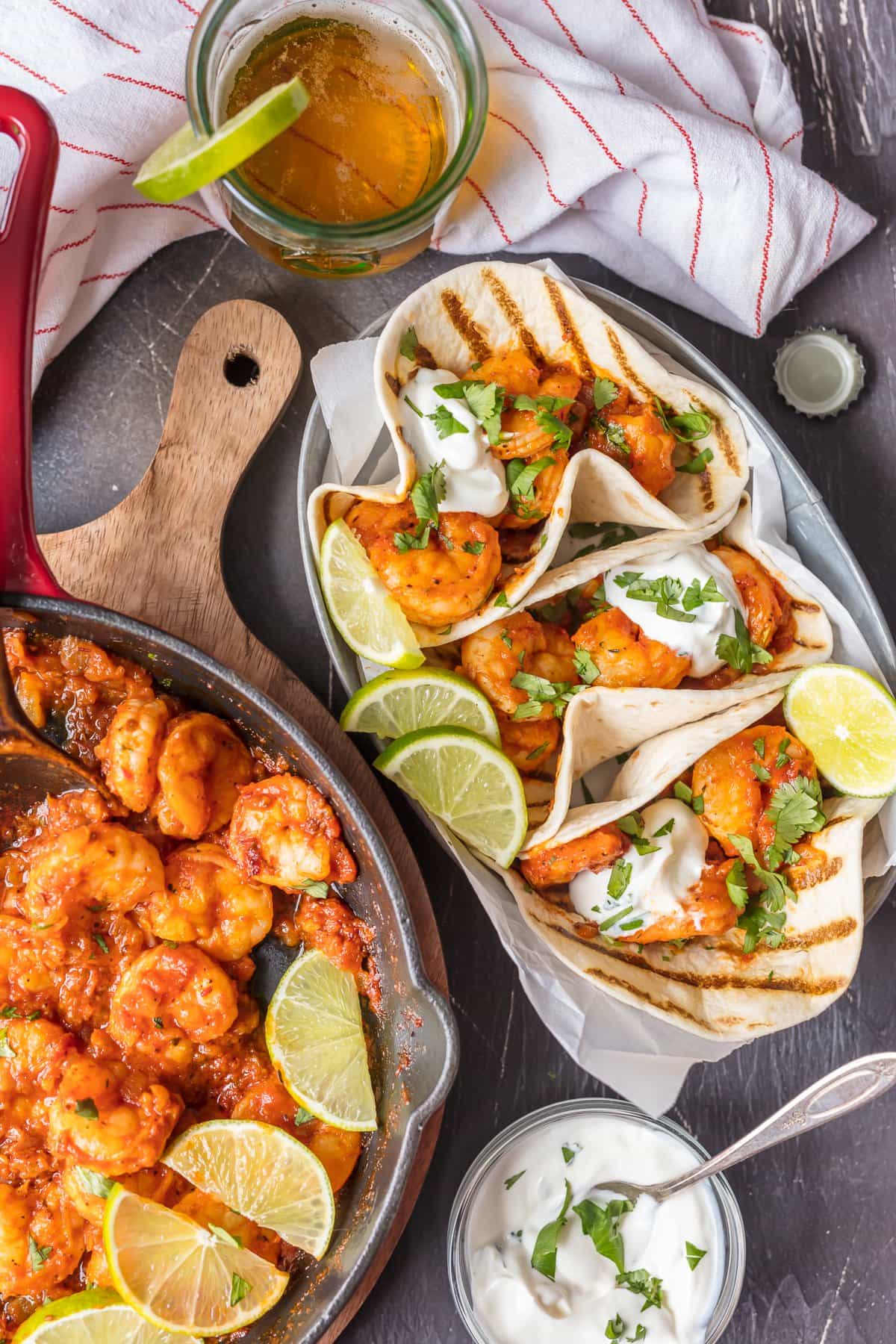 Spicy shrimp tacos