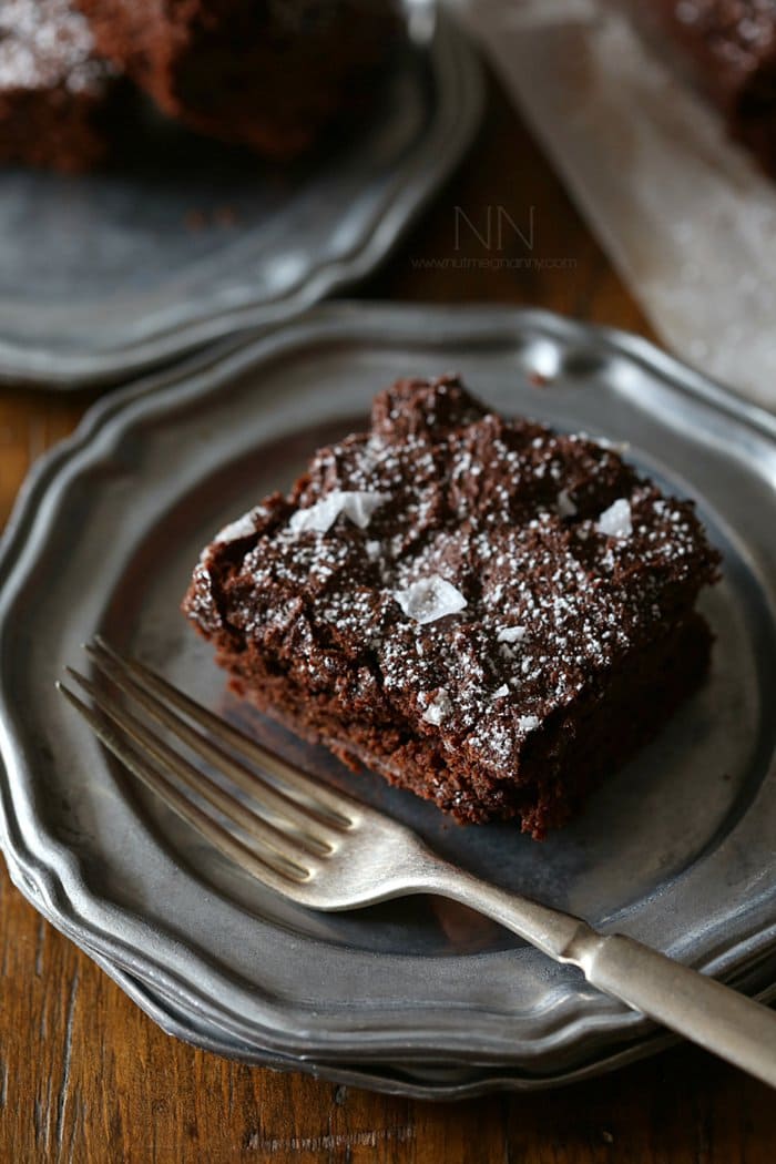 Yogurt Dark Chocolate Brownies | Nutmeg Nanny