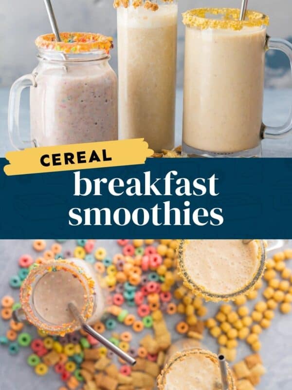 cereal breakfast smoothie pin image