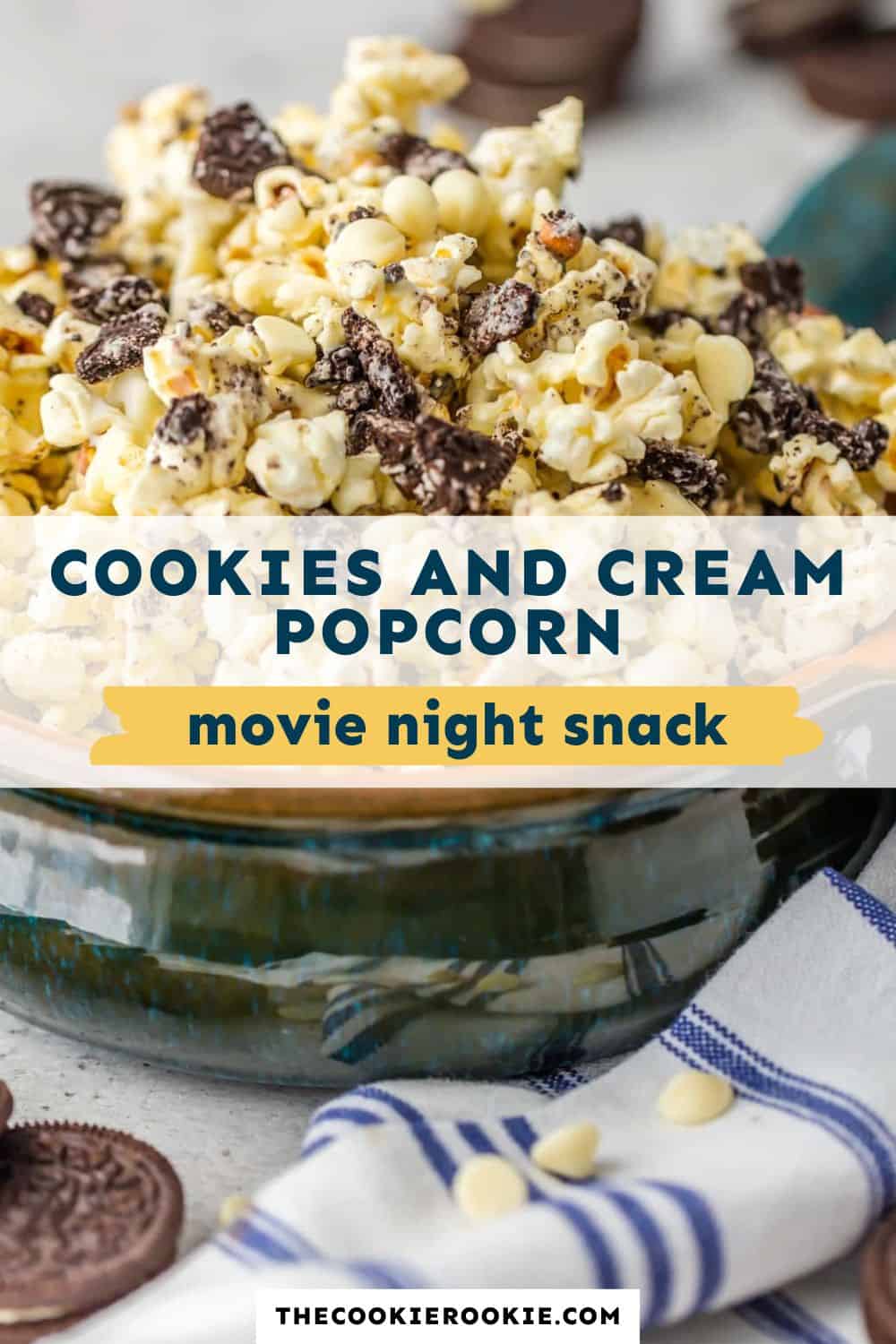 cookies and cream popcorn pin image