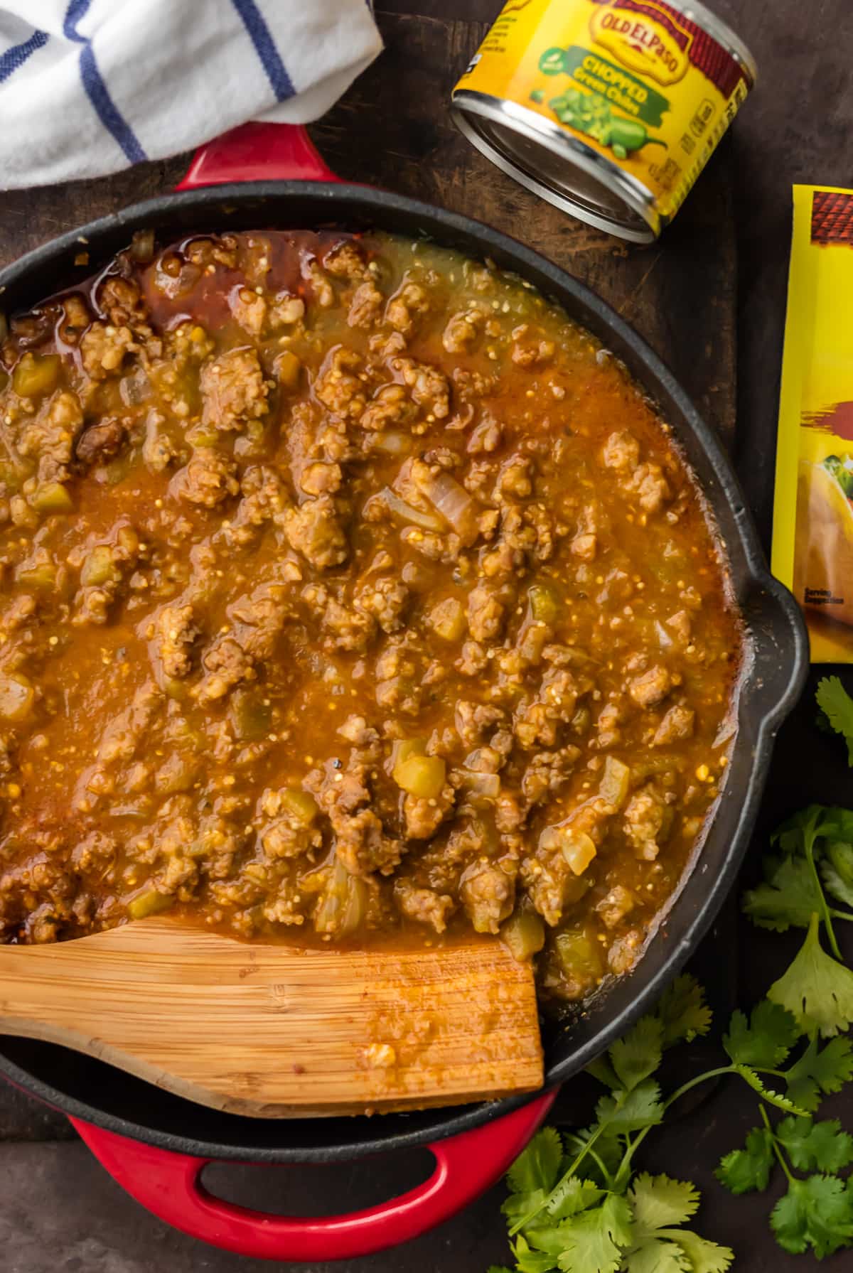 Cooking sausage in a skillet for mexican macaroni and cheese