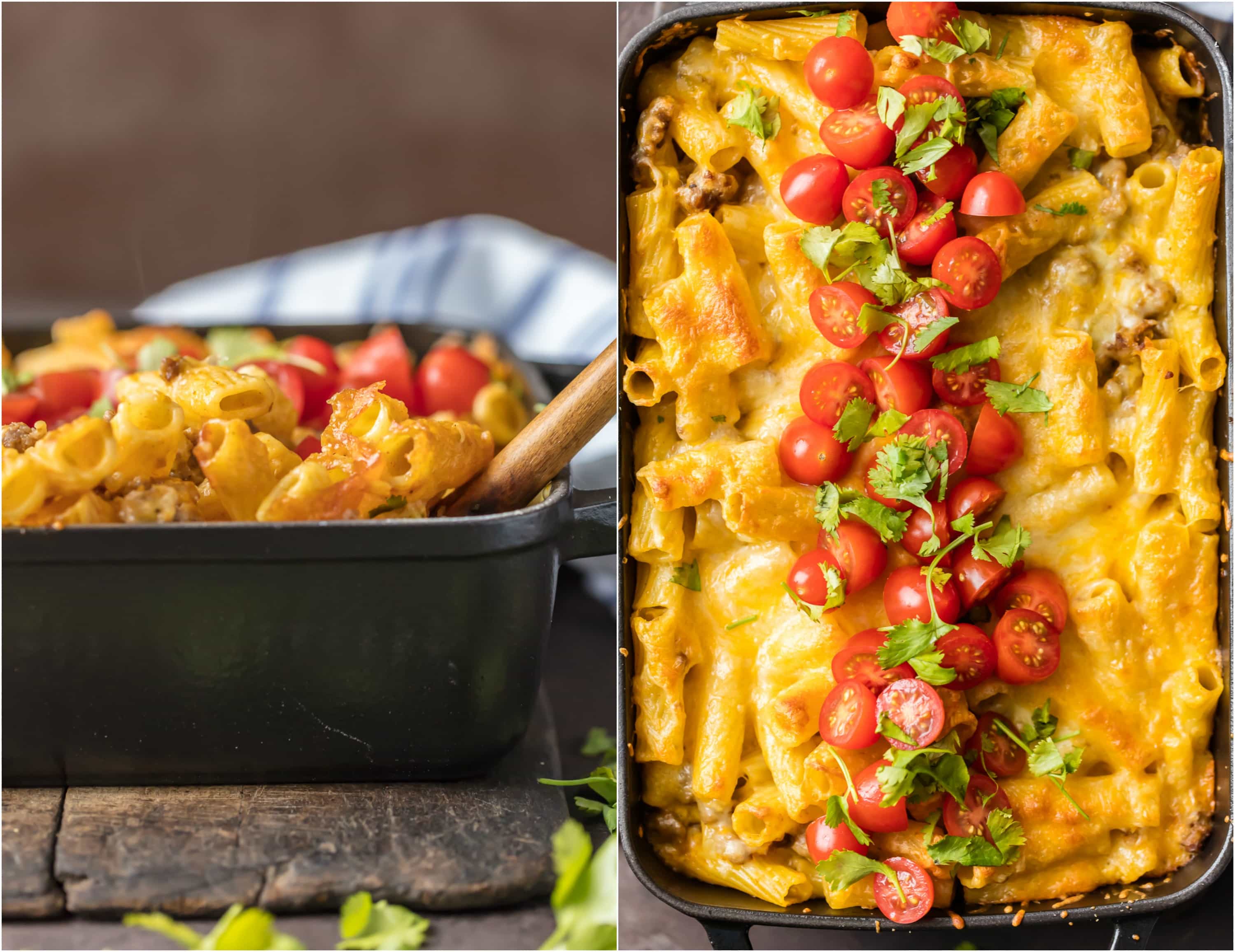 A tray of food, with Cheese and Macaroni