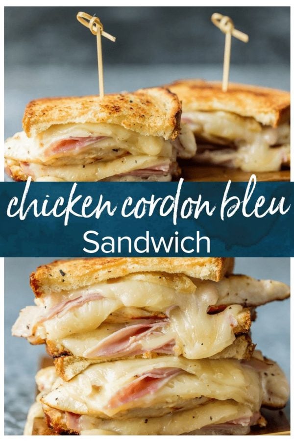 This GRILLED CHICKEN CORDON BLEU SANDWICH is so easy and so full of flavor! Kick your sandwich game up a notch with layers of grilled chicken, creamy swiss, honey ham, and buttered bread.
