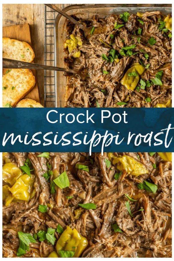 This MISSISSIPPI ROAST is the absolute best slow cooker roast beef you will EVER make! Made famous throughout the years, you just have to try this! Perfect crockpot roast beef for sandwiches, tacos, and beyond!