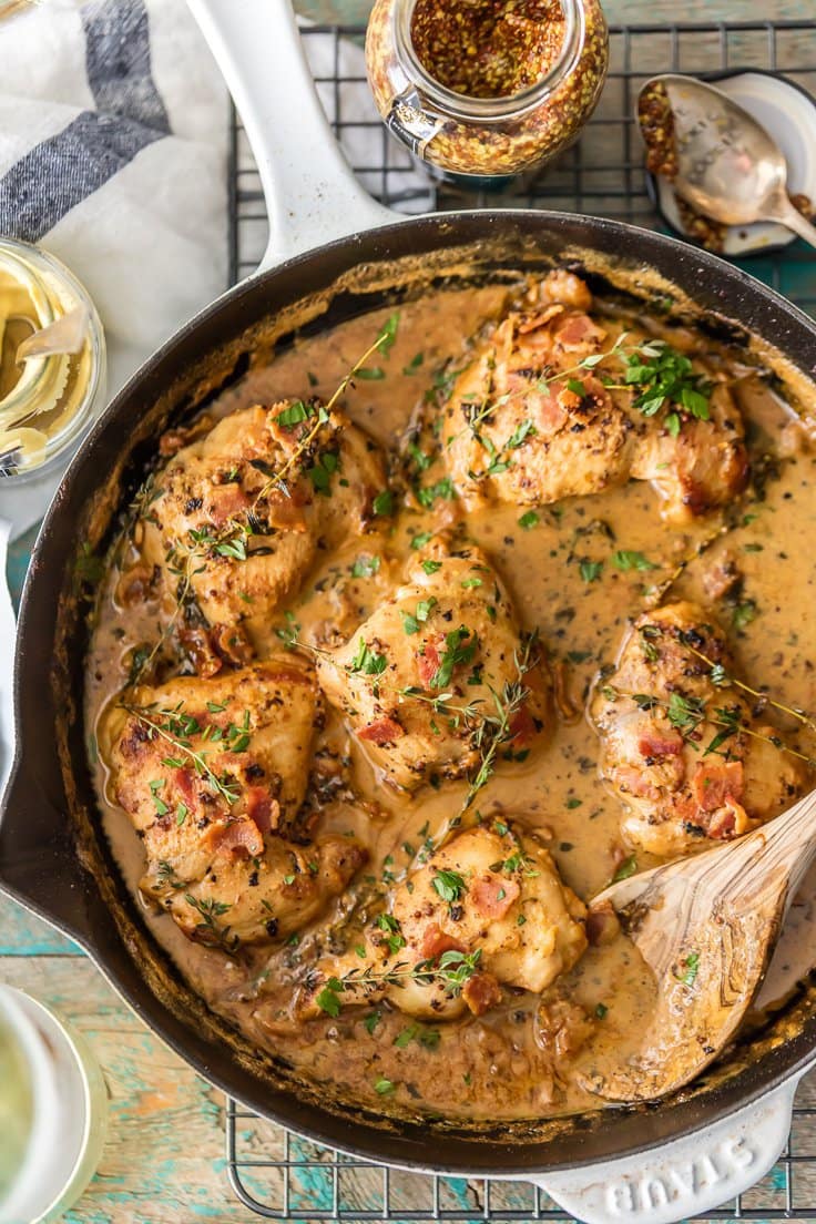 Mustard Chicken and Bacon Skillet | The Cookie Rookie