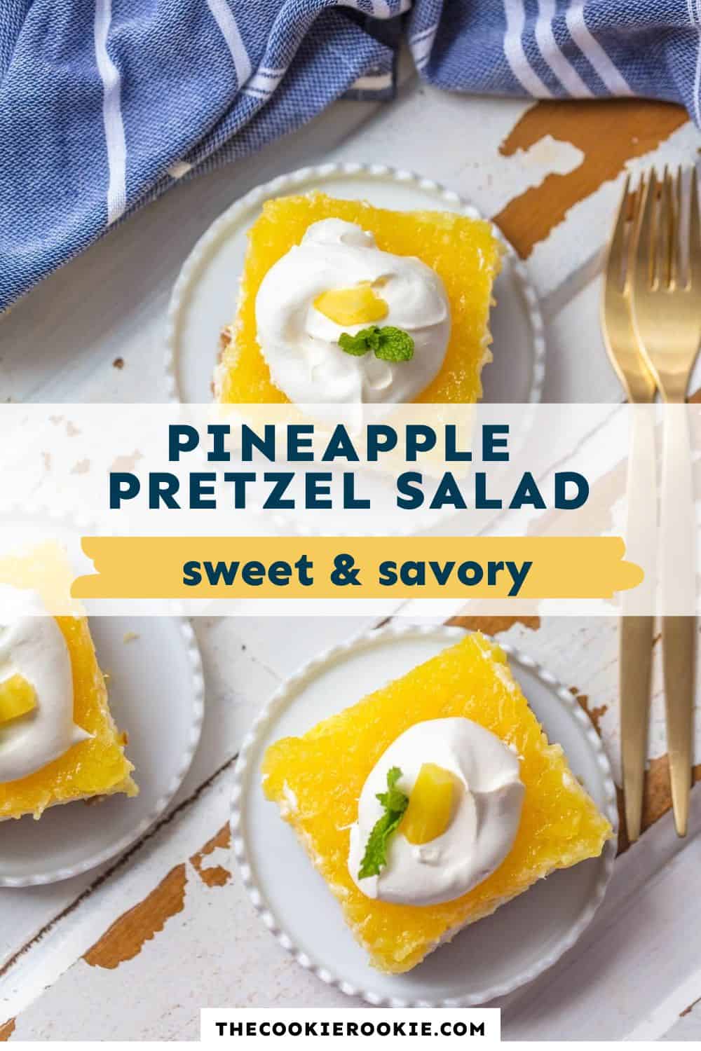 Pineapple Pretzel Salad pin image
