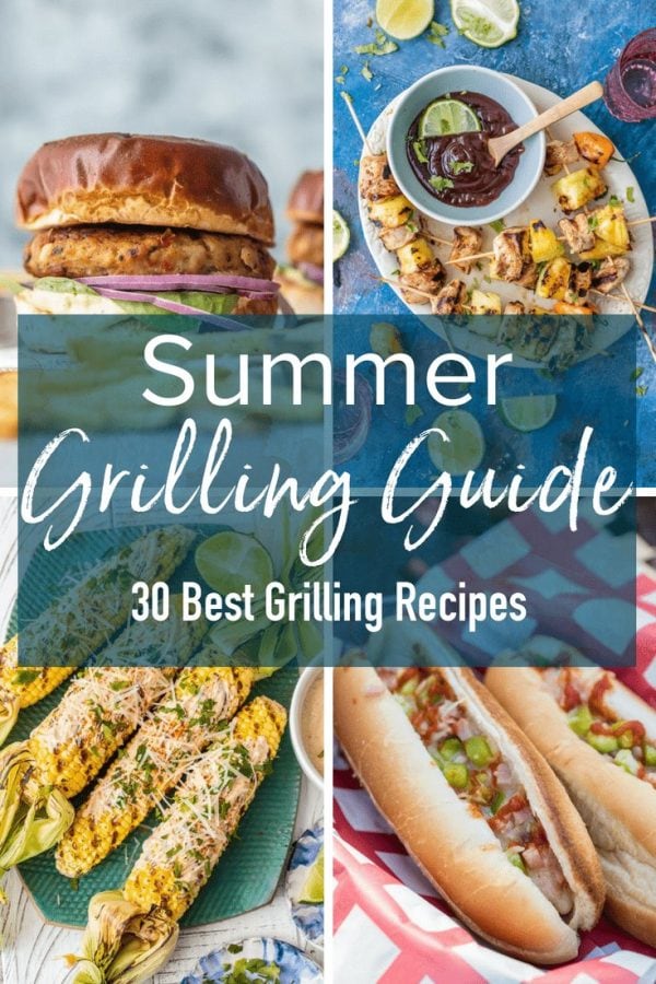 photo collage with text overlay that reads: summer grilling guide