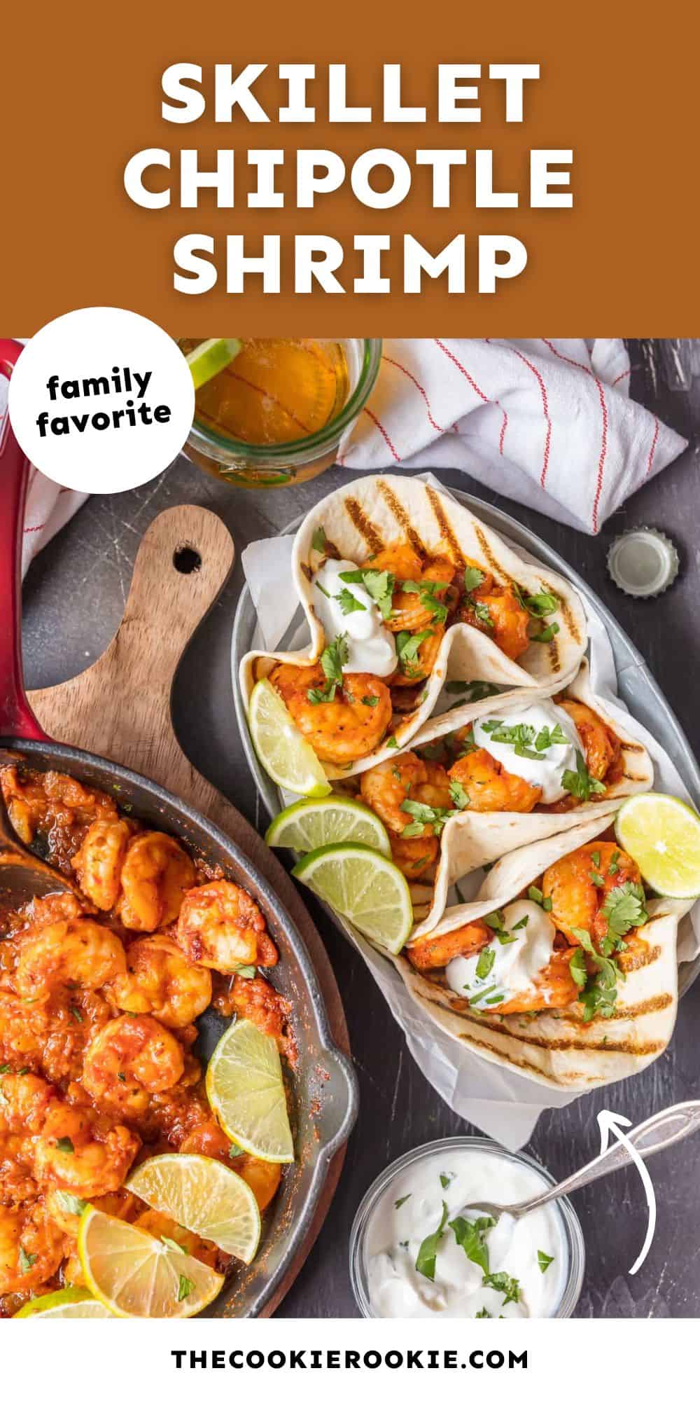 skillet chipotle shrimp pin image