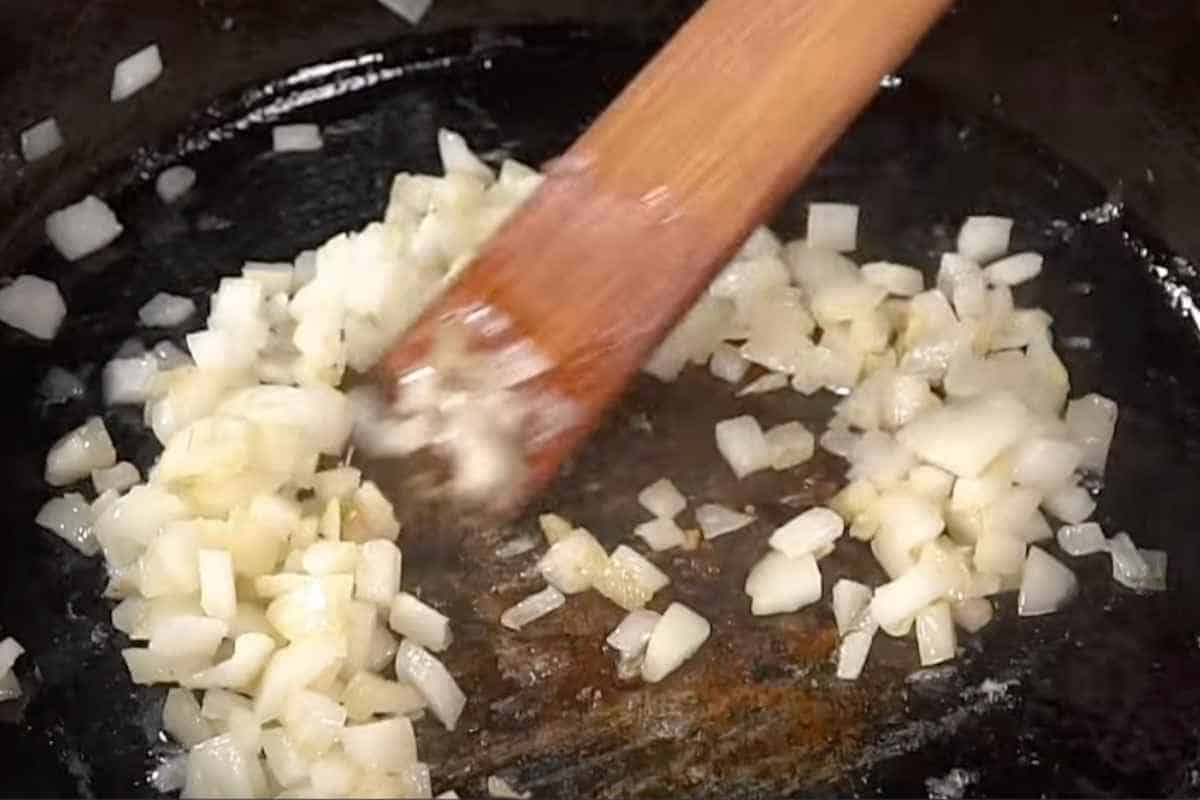 cook onion until transparent