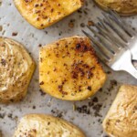 the best herbed roasted potatoes on a pan