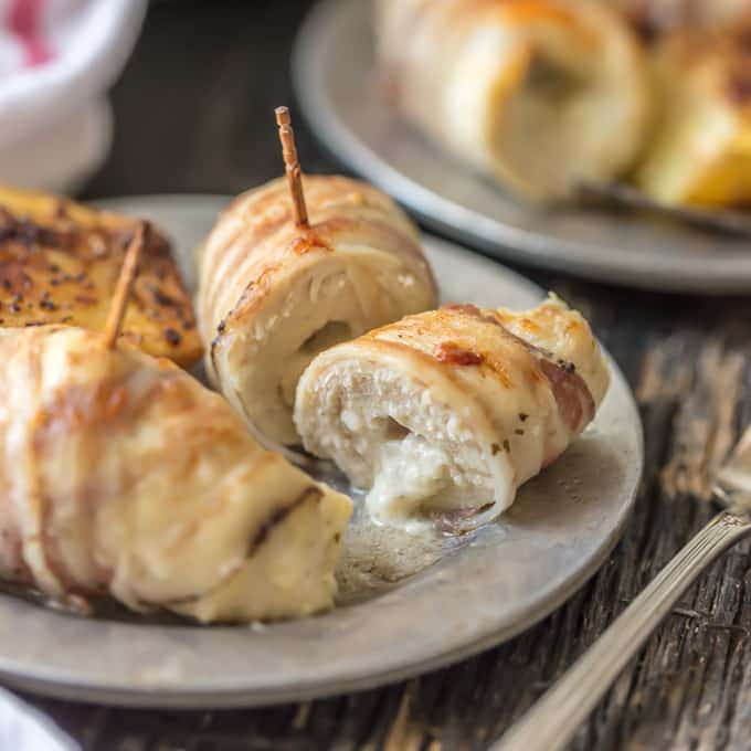 Boursin Chicken Roll ups Wrapped in Pancetta The Cookie Rookie®