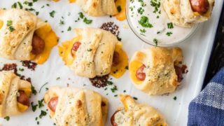 Pigs in a Blanket with Cheese and Parmesan Ranch Butter