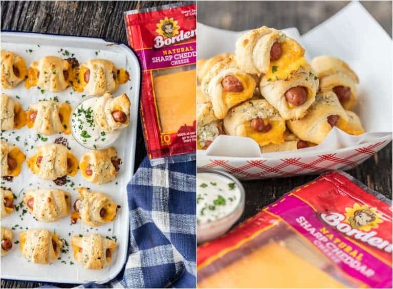 Pigs in a Blanket with Cheese and Parmesan Ranch Butter {VIDEO}