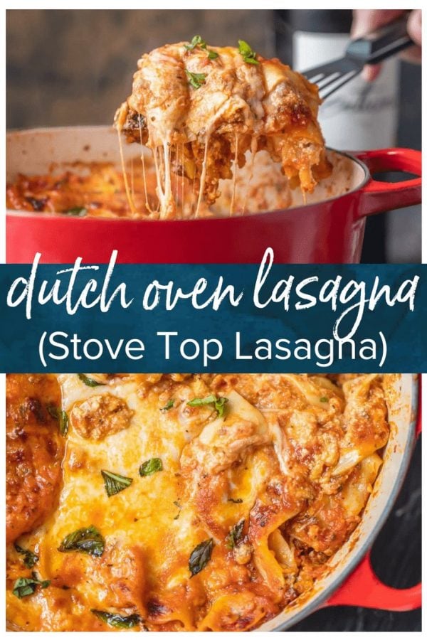 This Dutch Oven Lasagna recipe, or Stove Top Lasagna, will blow your mind! You'll never make a fully traditional lasagna recipe again after making this easy stove-top version