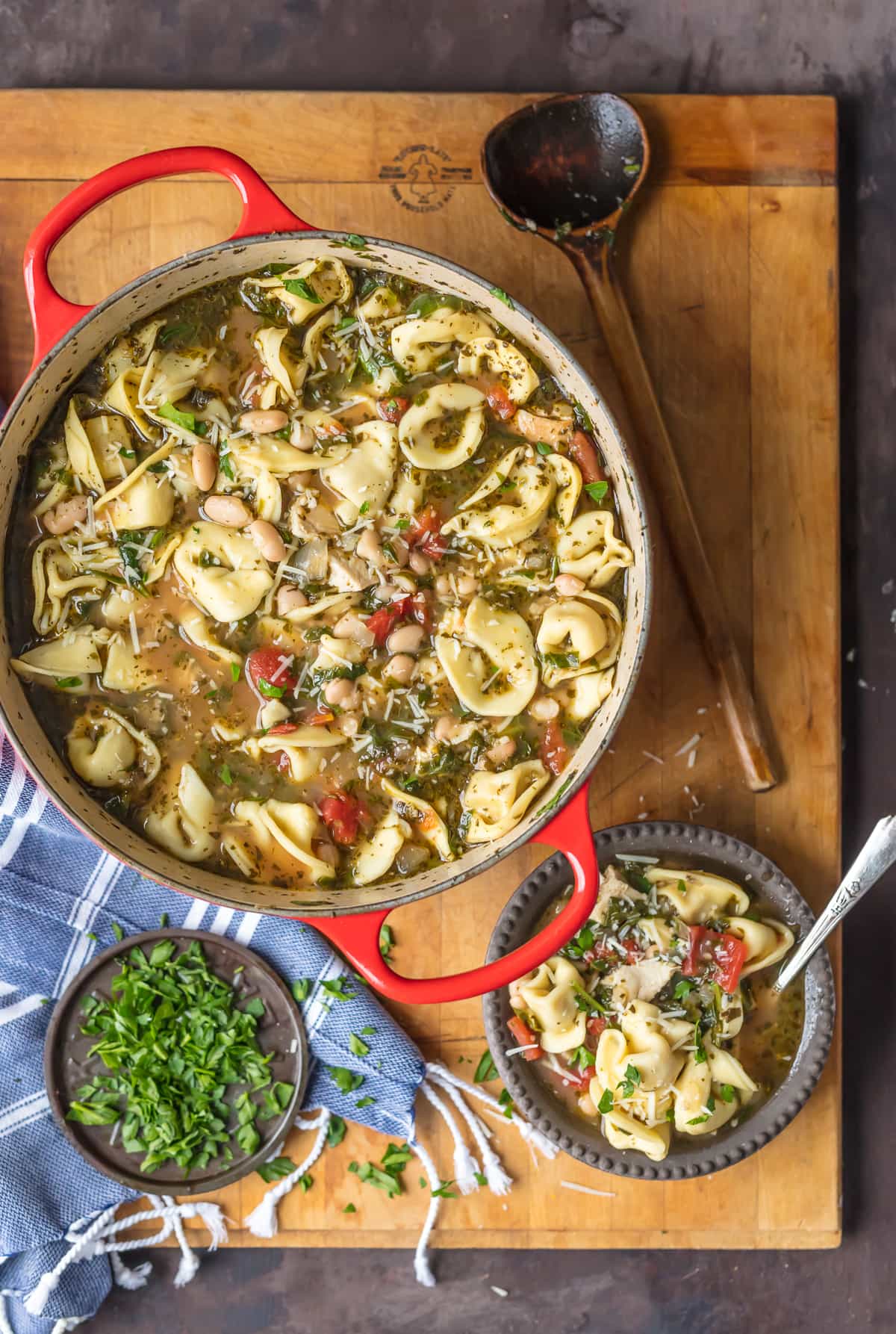 Pesto Chicken Tortellini Soup recipe