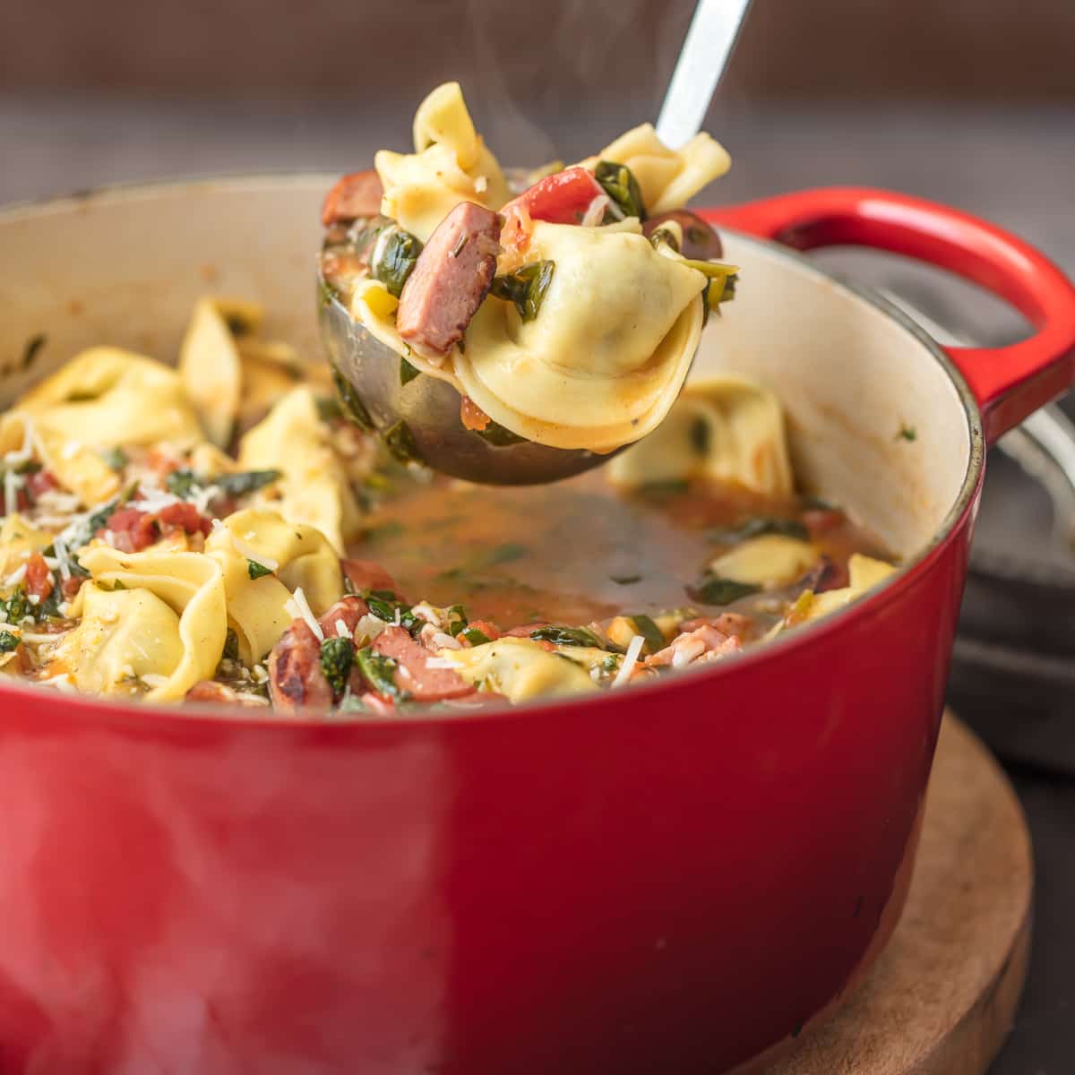 Sweet Italian Sausage Tortellini Soup