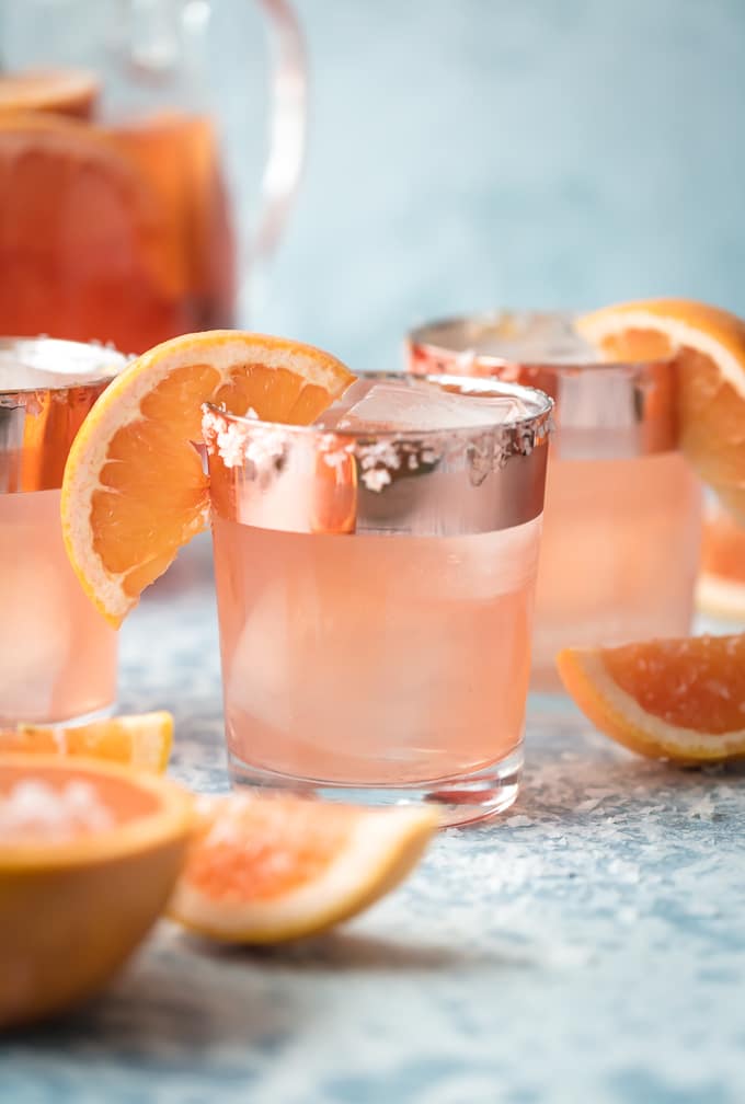 cocktails sitting on a table