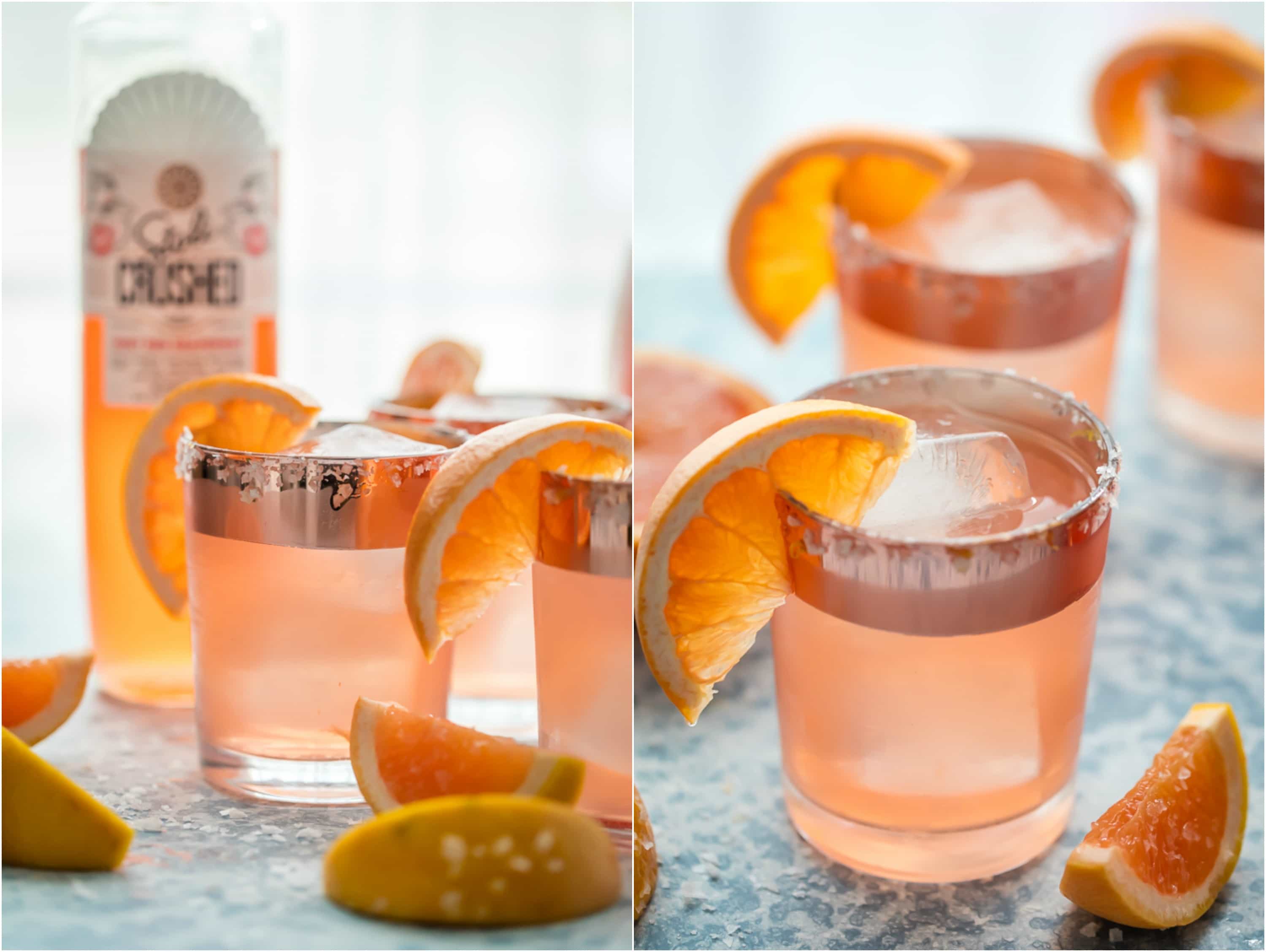 grapefruit salty dogs in glasses
