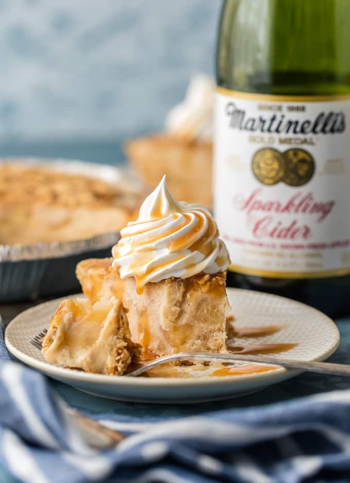 slice of pie and cider