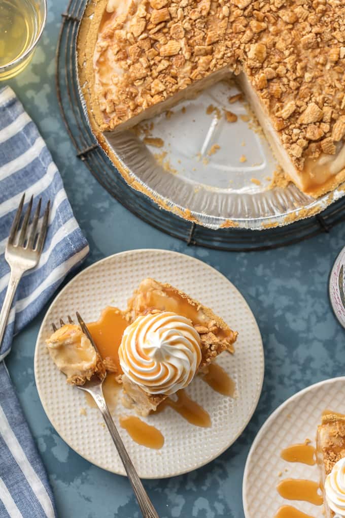 top view of pie and pie slice